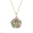 Necklace With 1.38ctw Precious Stones - Genuine Diamonds and Sapphires Made of Two tone Gold Length 18in