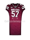 Maroon No. 57 Game Used Mississippi State Nike Football Jersey