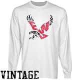 NCAA Eastern Washington Eagles White Distressed Logo Vintage Long Sleeve T-shirt