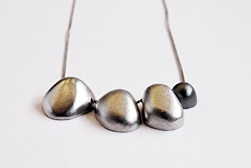 gray silver graphite necklace four coco metal bowls