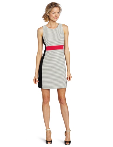 Anne Klein Women's Shift Dress, Sugar/Black, 12 Anne Klein Women's Shift Dress, Sugar/Black, 12