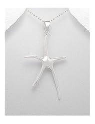 Starfish Pendant Necklace In Sterling Silver