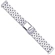 Breitling Pilot Style Solid Link Metal Watch Band - Silver - 22mm by deBeer