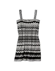 Above the Knee Square Neck Acrylic/Nylon/Polyester/Rayon Sheer Tank Zig Zag  Dress