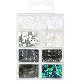 Multicraft Imports 7mm Cup Sequins, 0.56 Ounce, Black and White Classic