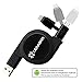 Lenmar 2 in 1 Retractable Charge and Sync Micro USB Cable and Lightning Adapter Tip