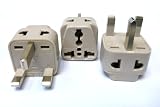 CVID BA-7-3P Grounded Universal 2-in-1 Type G Plug Adapter - 3 Pack