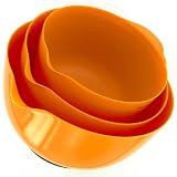 KitchenAid Tangerine Orange Plastic set of 3 Mixing Bowls