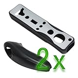 GTMax 2x Silicone Case Cover Black 2 Tone for Nintendo Wii Remote Controlle ....