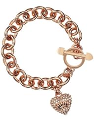 Juicy Couture Jewelry Pave Heart Charm Luxe Bracelet Rose Gold New 2013