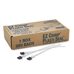 EZ Crimp Plastic Seals Cash Bags 6-Digit Numbered BLK 250/Box