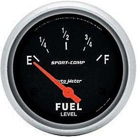 "Auto Meter | 3514 2 5/8"" Sport-Comp - Fuel Level Gauge - Electric - 0 Ohm Empty / 90 Ohm Full"