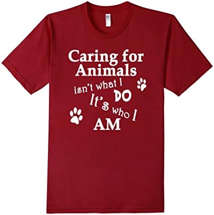 Caring For Animals T-shirt - Male Medium - Cranberry