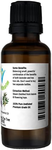 Lavender and Tea Tree Essential Oil (50/50) *30ml (1oz) Undiluted* 100% Pure Premium Therapeutic Grade. Powerful Combination of two top Natural Essential Oils. Use it for Skin and Face Cleansing, Scalp Massage, Hair Conditioning, Relaxation, Aromatherapy etc. Add in Laundry or Make a Non-Toxic Natural Home Cleaning Solution and Bug Repellent.100% Satisfaction Guaranteed. Long Lasting Quantity.