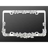 Buy Chrome License Plate Frame, Roses by VM