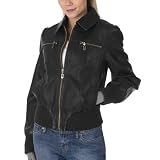 Xhilaration Faux-Leather Chunky Ribbed Bomber Jacket - Ebony