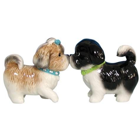 Kissing Shih Tzu Dogs Salt & Pepper Shakers Set