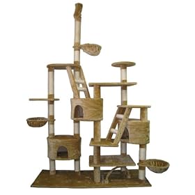 GoPetClub Huge Cat Tree Furniture Cando Bed House Pet Scratcher Post