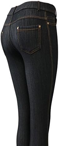 Simplicity Womens Denim Jeggings in Cotton and Spandex, Ultra Slim Fit, Black, M