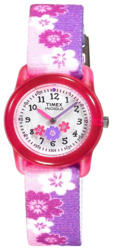 Timex Kids T7B0114E Purple Flower Time Teacher Fabric Strap Watch