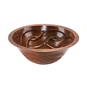 Round Braided Undermount Hammered Copper Bathroom Sink in Oil Rubbed Bronze