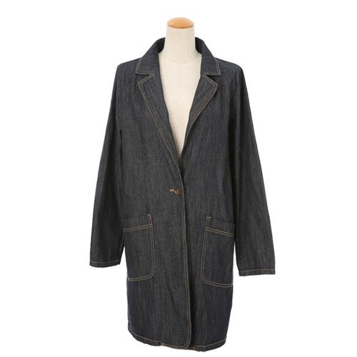 スプリング デニム チェスターコート 春コート スプリングコート アウター ブルー ネイビー 春物 春 夏 秋 レディース 女性