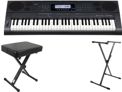 Casio CTK6000 61 Note Keyboard with Free Single X Stand and Quik-Lok BX8 Keyboard Bench! product image