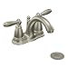Moen 6610BN Brantford Two-Handle Low Arc Bathroom Faucet with Drain Assembly, Brushed Nickel