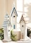 Set of 3 Elongated Whimsical Wooden Birdhouses