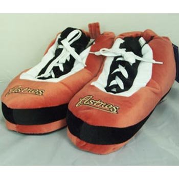 Houston Astros MLB Wrapped Logo Plush Sneaker Slippers - L