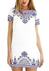 Shift Keyhole Cotton Floral Print  Dress