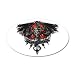 22x14 Oval Wall Vinyl Sticker Dragon Sword with Skulls and Chains