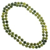 Beautiful Genuine Serpentine Jade Necklace - Knotted - 8mm Beads - 32 Inch Length