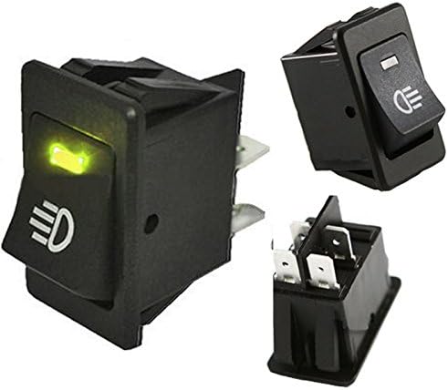 5PCS 12V 35A Yellow LED Universal Car Fog Light 4 Pins Rocker Switch