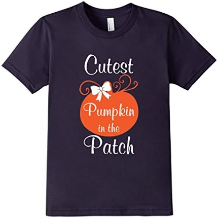 Kids Cutest Pumpkin in the Patch Kids Thanksgiving Halloween Tee  4 Navy