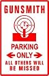GUNSMITH PARKING shoot hunt hobby NEW sign