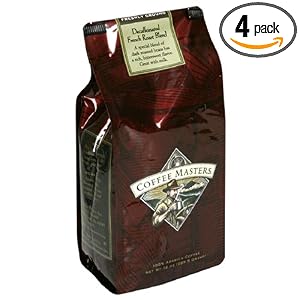 Coffee Masters Gourmet Coffee, French Roast Blend Decaffeinated, Ground, 12-Ounce Bags (Pack of 4)
