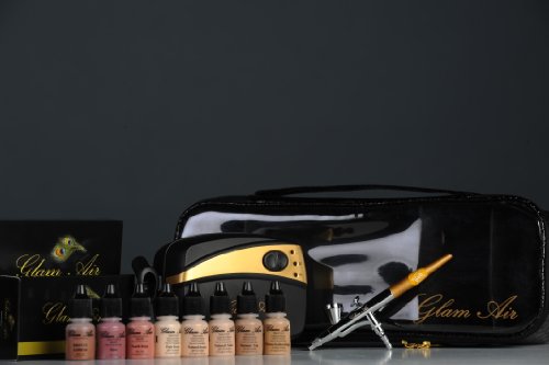 Glam Air Airbrush Makeup Machine System with 5 Medium Matte Shades of Foundation and Airbrush Blush