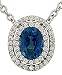 Oval Sapphire(1.09ct) and Pave Diamond(.19ct) Pendant