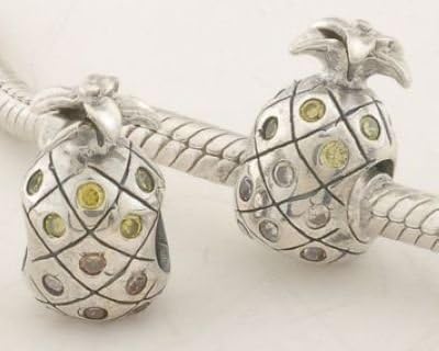 DUMAN 1pc 925 Sterling Silver Beads Charms Pineapple Beads Compatible with Pandora Chamilia Kay Troll European Bracelets