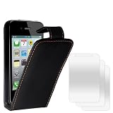 Brand New Accessory Pack For The iPhone 4S 4 Siri Leather Flip Case With 3 Screen Protectors From Yousave