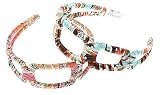 L. Erickson USA Italian Links Headband - Floral Fan Silk Print