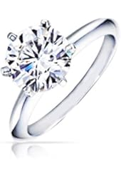 Bling Jewelry Silver Plated Round Cut Bridal CZ Engagement Ring Solitaire 3.5ct