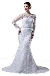 Plus Size Petite Long Sleeves Lace Wedding Dress 