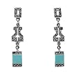 Marcasite with Blue Turquoise Earrings, Size: 48mm