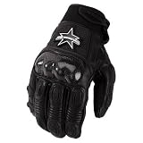 ICON MERC SHORT MOTORCYCLE GLOVES CARBON FIBER- STEALTH BLACK - SMALL - NEW
