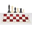 Best Value Tournament Chess Set with Solid Plastic Pieces and Burgundy Roll-up Vinyl Chess Board