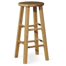 Natural Round Top Wooden Barstool, 29 In by SmartBargains