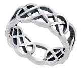 Gent's 5/16 (9 mm ) Sterling Silver Celtic Knot cut-out Band