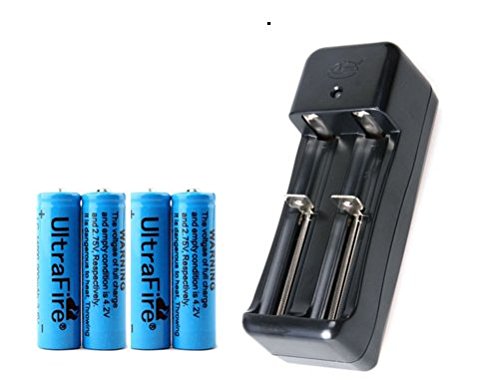 4pcs Blue Ultrafire 14500 3.6V 900mAh Rechargeable Li-Ion Battery + Universal dual charger